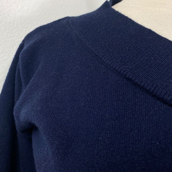 Yumomo Dark Blue Soft Knit Bodycon Dress Sm Knee Length Long Sleeves Chic Goth - Picture 4 of 10